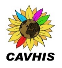The logo of the Cardiff and Vale Health Inclusion Service which depicts a multi-coloured sunflower.