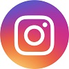 Instagram logo, consisting of a white outline of a camera on top of a circle ranging from purple through red to yellow in colour