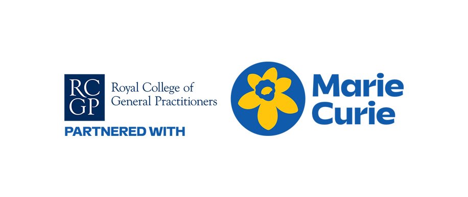 The Marie Curie Daffodil Standards logo alongside the RCGP logo.