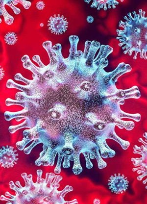 Zoom in of a COVID particle